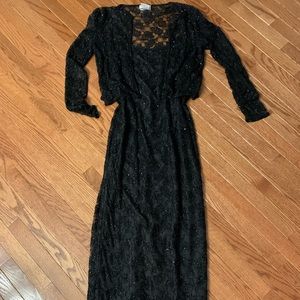 Stenay Black Beaded Evening Gown